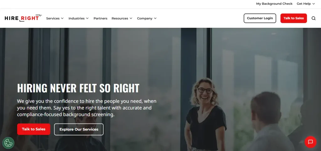 Employerschoice-hireright screen